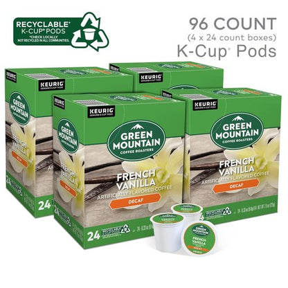 Green Mountain Coffee Roasters French Vanilla Decaf K-Cup Pods - Light Roast Coffee, 96 Count