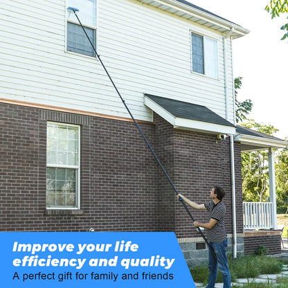 4.7-24 FT Cobweb Duster with Carbon Fiber Extension Pole, 24 Foot High Reach Ceiling Cleaner Tool, Spider Web Brush with Pole 24 Ft