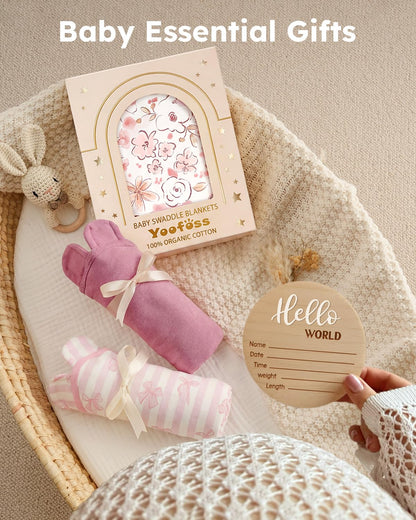 Yoofoss Baby Swaddle Sack - 100% Organic Cotton, Adjustable Design for Newborns 0-3 Months, Soft & Breathable