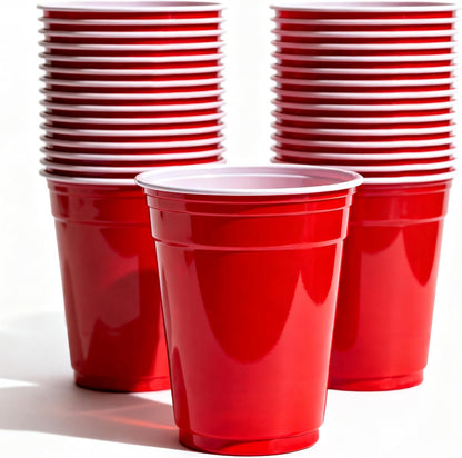 Red Disposable Plastic Party Cups - 12oz, 100 Count | Perfect for Gatherings, Picnics & BBQs