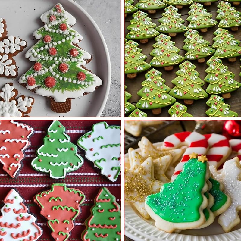 Christmas Tree Cookie Cutters 3Pcs Stainless Steel with PVC Edge - Tree Variation