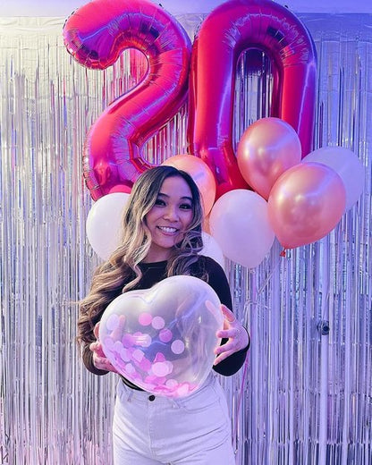 Hot Pink Number 2 Balloon - 40 Inch 2nd Birthday Decoration for Toddlers | Sparkling Party Decor