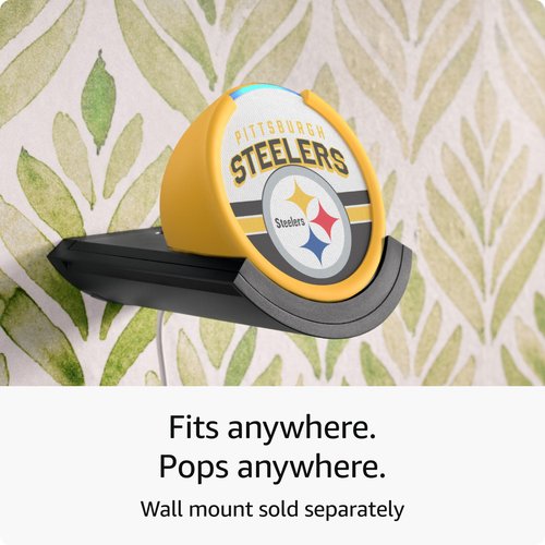 Amazon Echo Pop (newest model) | Officially Licensed NFL Limited-Edition | Pittsburgh Steelers ('25-26 Season Design)