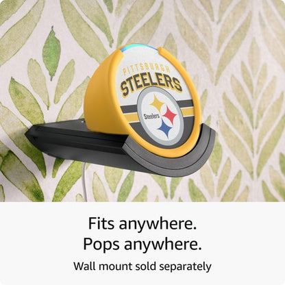 Amazon Echo Pop (newest model) | Officially Licensed NFL Limited-Edition | Pittsburgh Steelers ('25-26 Season Design)
