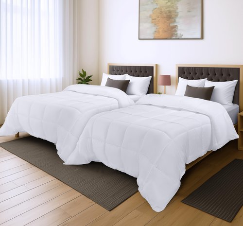 Utopia Bedding Comforter Duvet Insert, Quilted Comforter with Corner Tabs, Box Stitched Down Alternative Comforters King Size (White, Pack of 2)