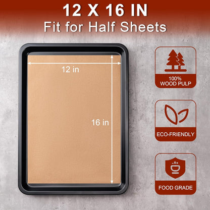 Skiennix Parchment Paper Sheets - 200 Pcs Non-Stick, Unbleached, 12x16 Inches for Baking & Cooking