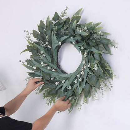 Eucalyptus Wreath - 26" Large Artificial Greenery for Front Door | All-Season Home Decor (Green)