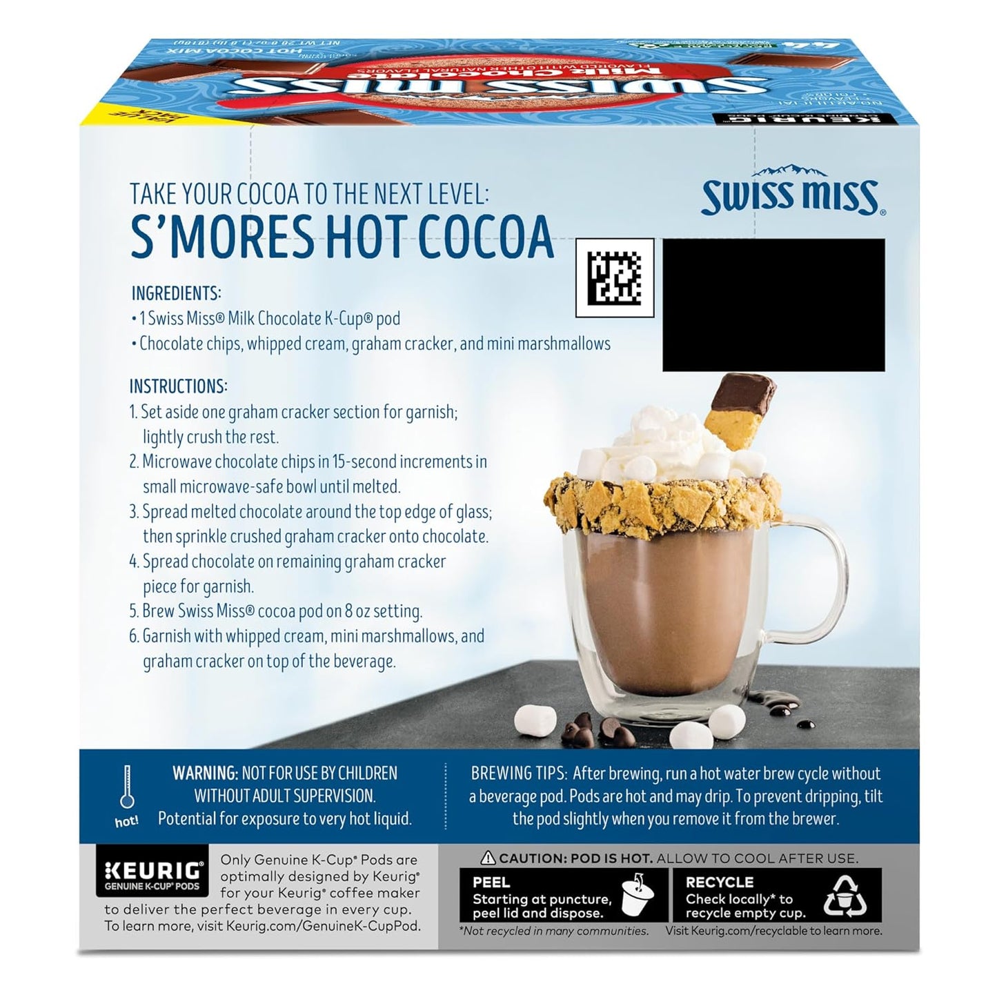 Swiss Miss Hot Cocoa K-Cup Pods - Rich Milk Chocolate Flavor | 44 Single-Serve Pods