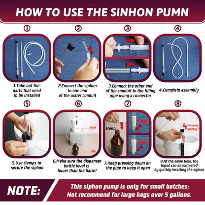 LURKA Wine & Mead Making Kit，Siphon Pump with 6 Feet of Tubing, Bottling Wand, Clamp, Bubble Airlock and Drilled Stopper，Wine Making Supplies for Beginners，Wine Wand and Auto Siphon Included