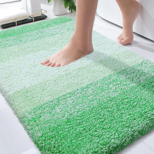 OLANLY Bathroom Rugs - Extra Soft Microfiber Mat | Quick Dry, Machine Washable, 36x24, Green