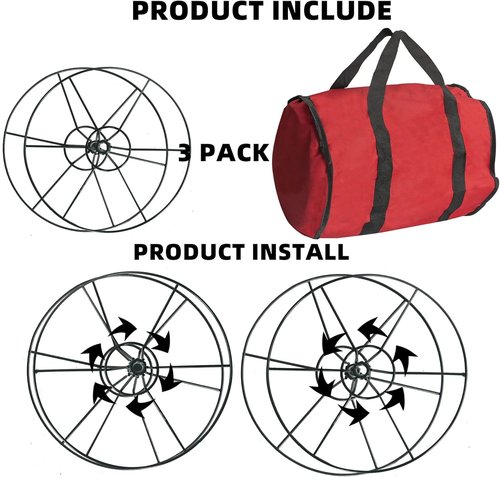 Dazzle Bright Christmas Lights Storage Bags - Tear-Proof Red Oxford Fabric with 3 Metal Reels & Reinforced Handles
