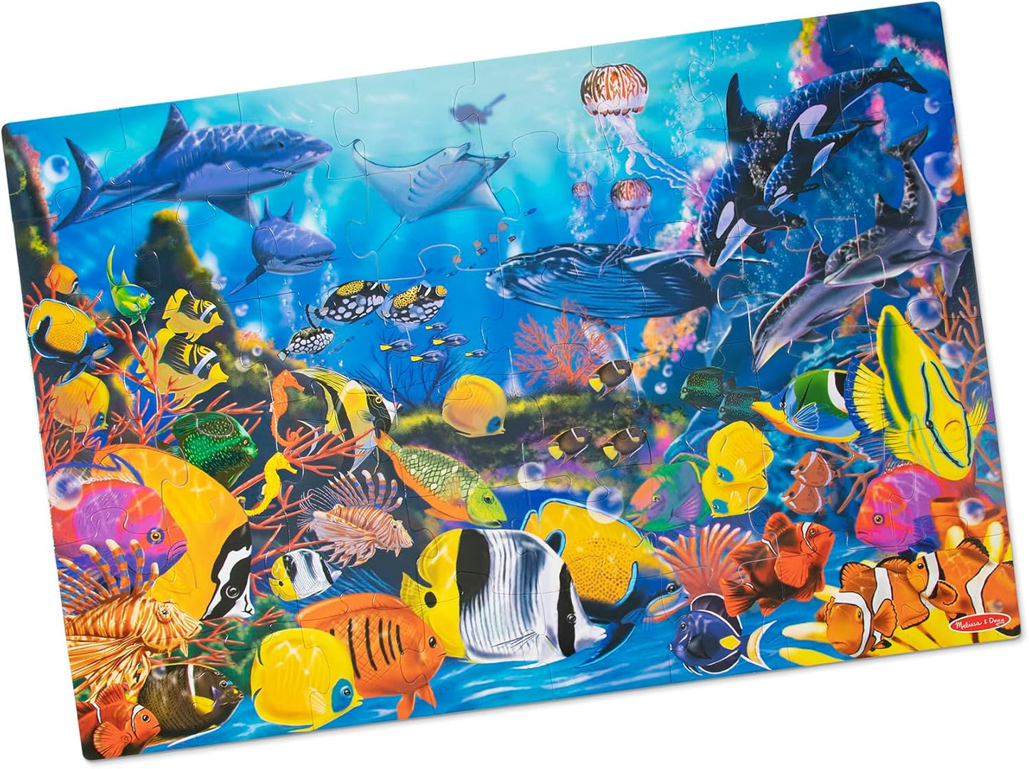Melissa & Doug Jumbo Underwater Ocean Floor Puzzle - 48-Piece Educational Activity for Kids Ages 3+ (2 x 3 Feet)