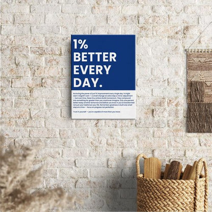 1% Better Every Day Wall Art | Motivational Framed Poster for Office & Home Decor