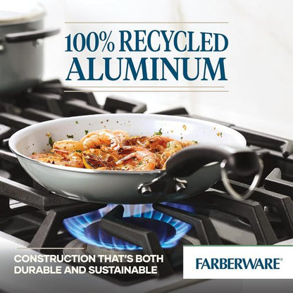 Farberware EcoAdvantage Ceramic Nonstick Cookware Set | 13-Piece Gray Pots and Pans