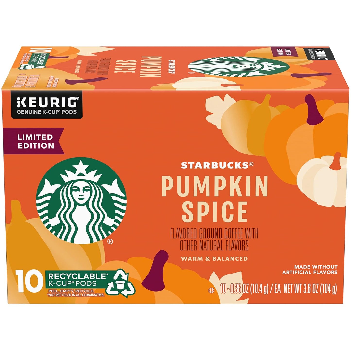 Starbucks Limited Edition Pumpkin Spice Flavored Coffee K-Cups - 10 Count (Pack of 2)