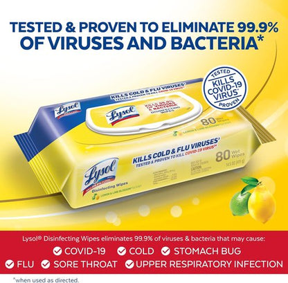 Lysol Disinfecting Wipes - Brighter Horizon Country Scent | Pack of 4 (320 Total Wipes)