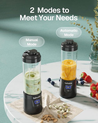Behome Portable Blender - Personal Juicer for Smoothies & Shakes, 14 OZ, USB-C Rechargeable, BPA-Free