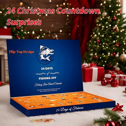 Fishing Advent Calendar - 24 Days of Christmas Countdown Fishing Lures | Perfect Holiday Gift for Anglers