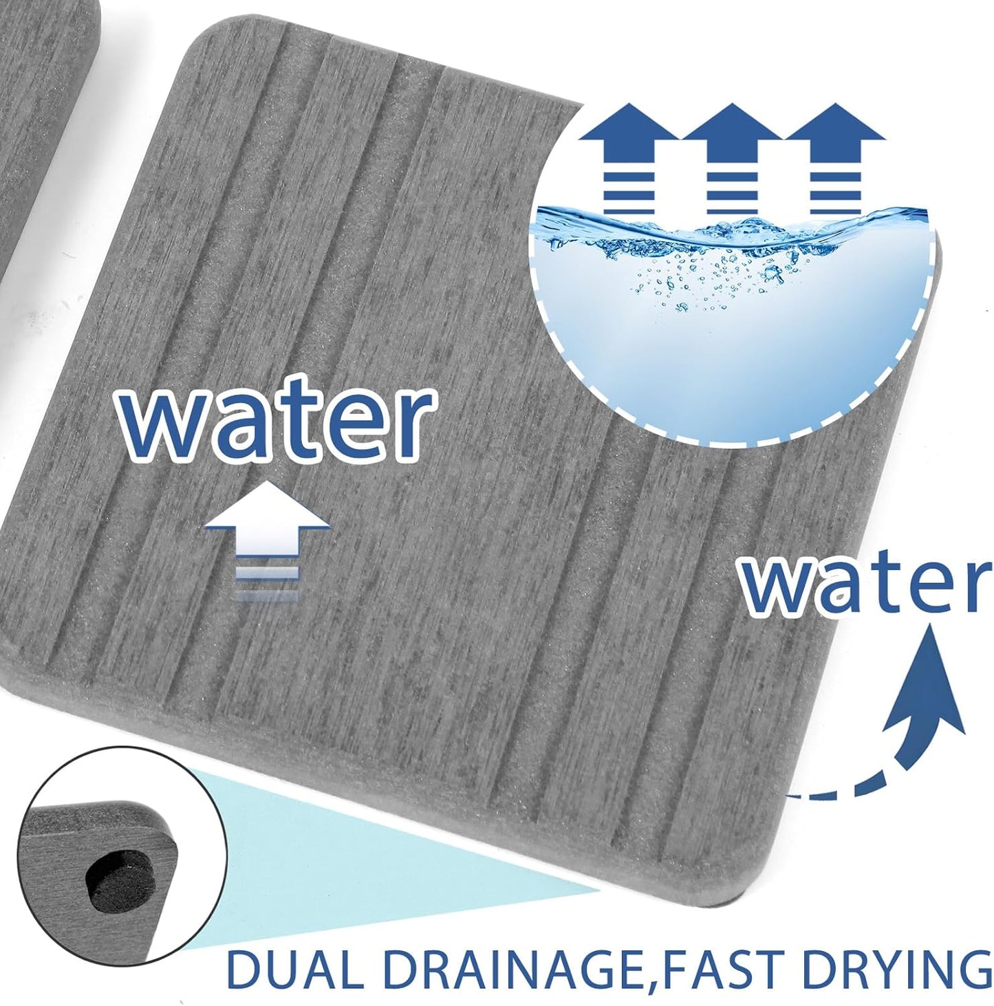 Skiennix Diatomite Stone Tray - Quick Drying Water Absorbent Coasters for Kitchen & Bathroom | 2-Pack