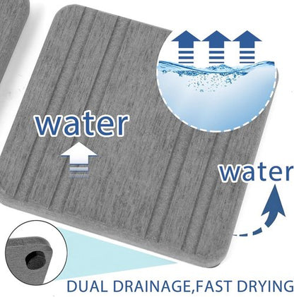 Diatomite Stone Sink Tray by DryingNeat - 3PCS Water Absorbing Coasters | Fast Drying Kitchen Sponge Holder (8x4 & 4x4 Inches)