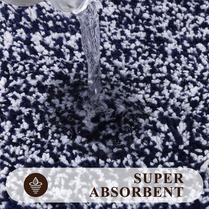 Pauwer Bathroom Rugs Sets 5 Piece with Lid Cover Bathroom Shower Rugs with U-Shaped Contour Toilet Mat Absorbent Microfiber Plush Bath Mats Non Slip Bath Rugs Machine Washable Bathroom Floor Mats