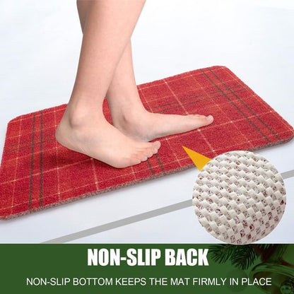 Hargiis Christmas Non-Slip Bathtub Mat, Anti Slip Shower Mat, Fast Drying Bathtub Mats, Foot Scrubber Mat, Anti Slip Mat for Tub, Floor, Bathroom, Kitchen, Home, Hotel (Holiday Plaid, 40"x16")