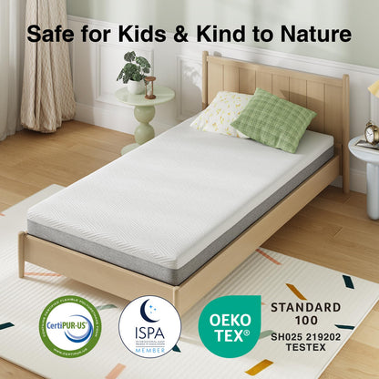 Novilla Twin Size Mattress, 6 Inch Twin Mattress for Kids, Gel-Infused Memory Foam Mattresses in a Box for Pain Relief & Enhanced Support & Cooling Sensation, CertiPUR-US Certified
