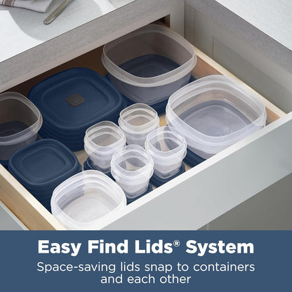 Rubbermaid Easy Find Lids® Food Storage Containers - 26-Piece Set with Vented Lids in Blue