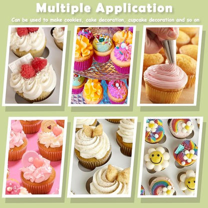 FANTEXY Piping Bags and Tips Set - 33 Reusable Cake Decorating Supplies with Icing Tips & Scrapers