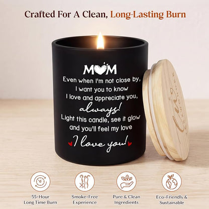 Vanilla Lavender Candle 10 oz - Christmas Gift for Mom | Black Jar, Mom In My Heart