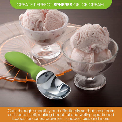 Spring Chef Heavy Duty Ice Cream Scoop - Non-Slip Handle for Easy Serving | Dishwasher Safe Tool