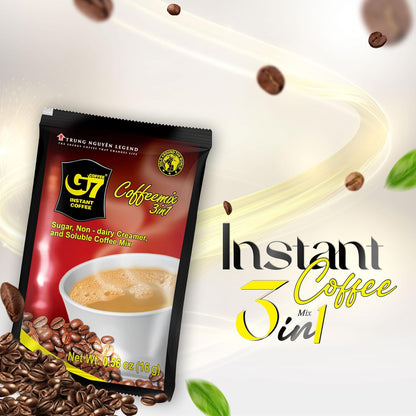 Trung Nguyen G7 Instant Coffee - 3-in-1 Vietnamese Blend with Creamer & Sugar | 50 Sachets