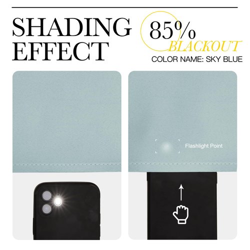 NICETOWN Room Darkening Curtains for Living Room 84 inches Long - Sky Blue Grommet Room Darkening Window Treatments Sound Reducing Drapes for Bedroom, 2 Panels, W52 x L84