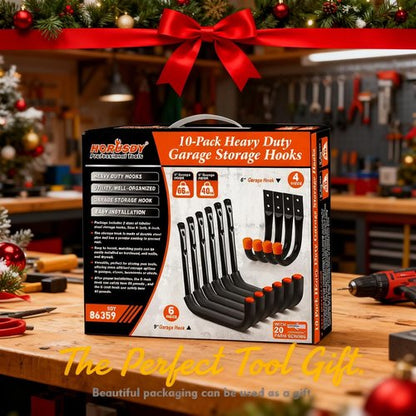 HORUSDY Heavy-Duty Garage Hooks - 10-Pack Utility Hooks for Bikes, Kayaks & Ladders | 9" & 6" Sizes