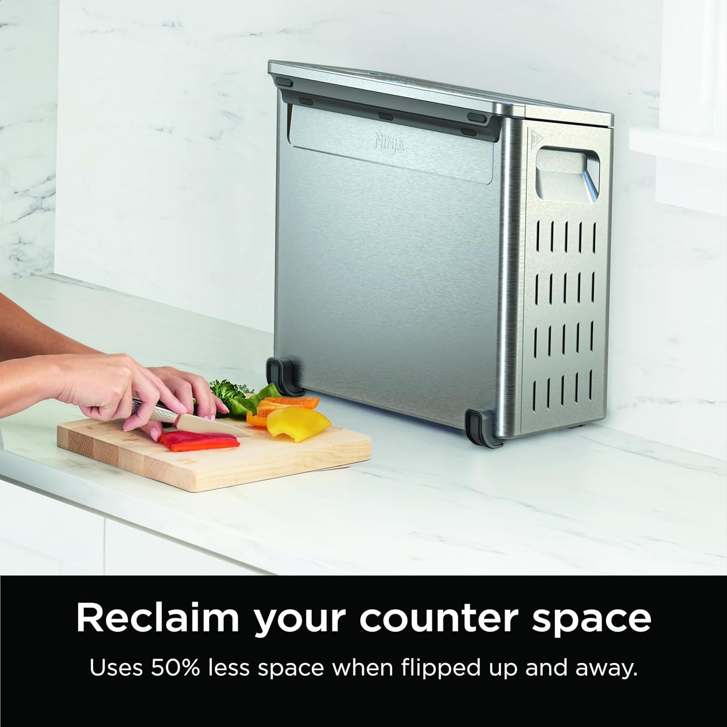 Ninja Air Fryer Toaster Oven Combo - 8-in-1 Versatile Cooking | Space-Saving Flip Up Design | 1800 Watt Stainless Steel