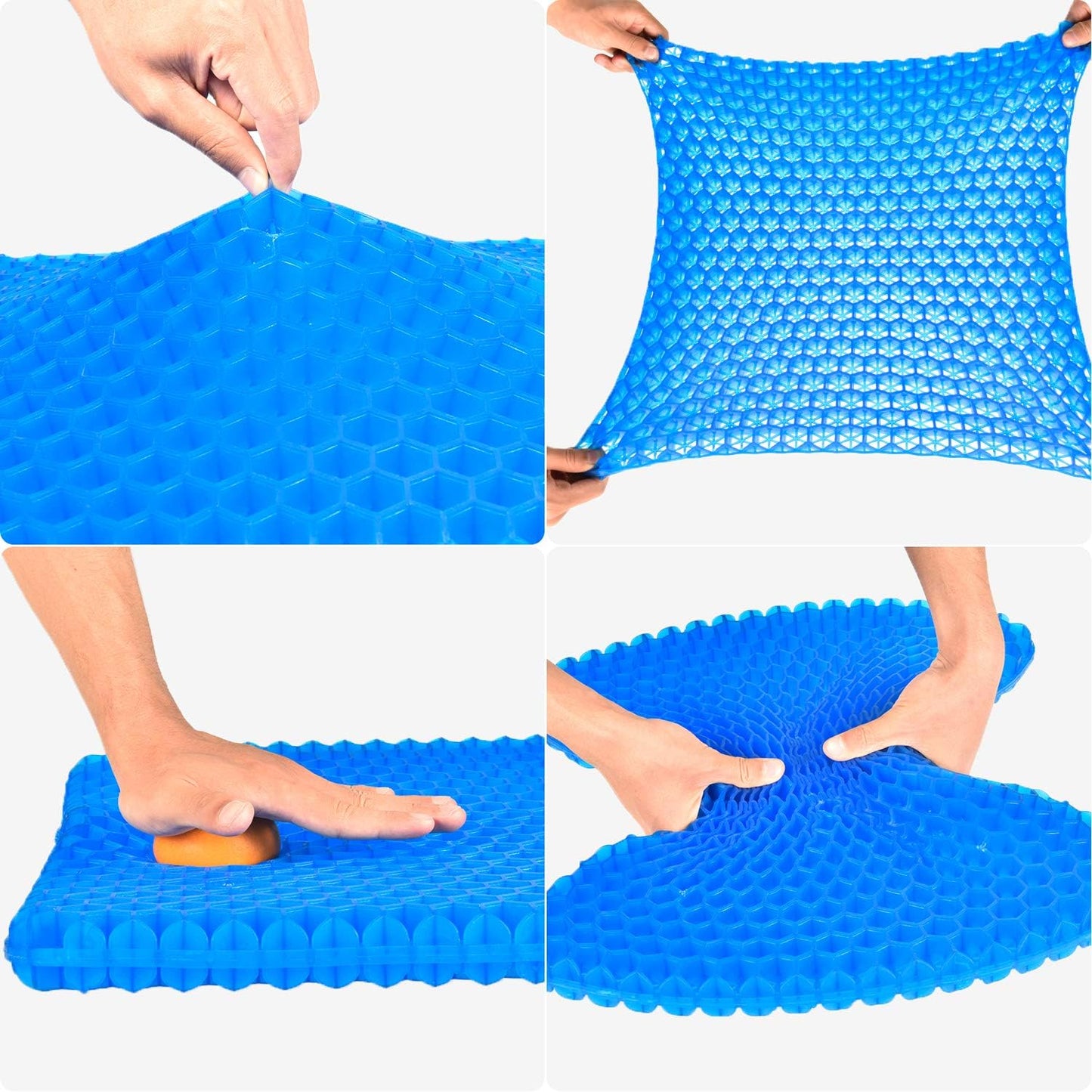 Skiennix Gel Seat Cushion - Super Large Cooling Honeycomb Design for Pressure Relief | Office & Car Use