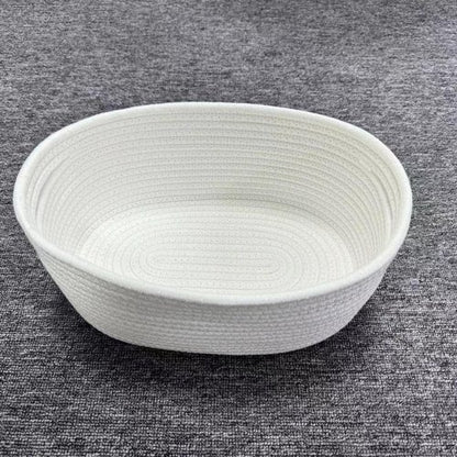 ABenkle Small Woven Basket, Cute Small Basket, Rope Room Shelf Storage Basket, Cat Dog Toys Basket Chest Box, Empty Decorative Gift Basket, 12"x 8" x 5"