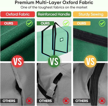 BALEINE Christmas Tree Storage Bag - Heavy Duty 900D Oxford Fabric, Extra Large with Dual Zippers (Green)