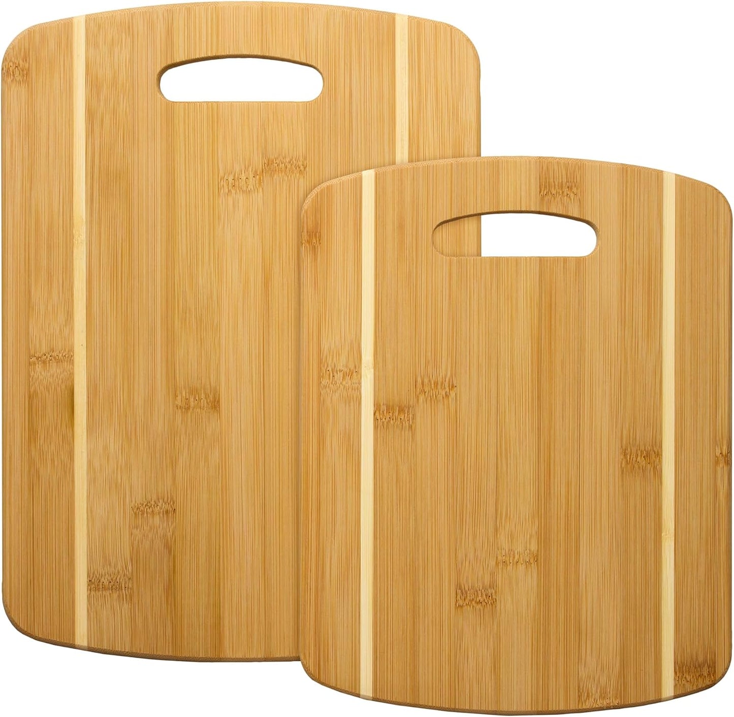 Totally Bamboo Cutting Board Set - 2 Assorted Sizes of Eco-Friendly Bamboo Boards for Kitchen
