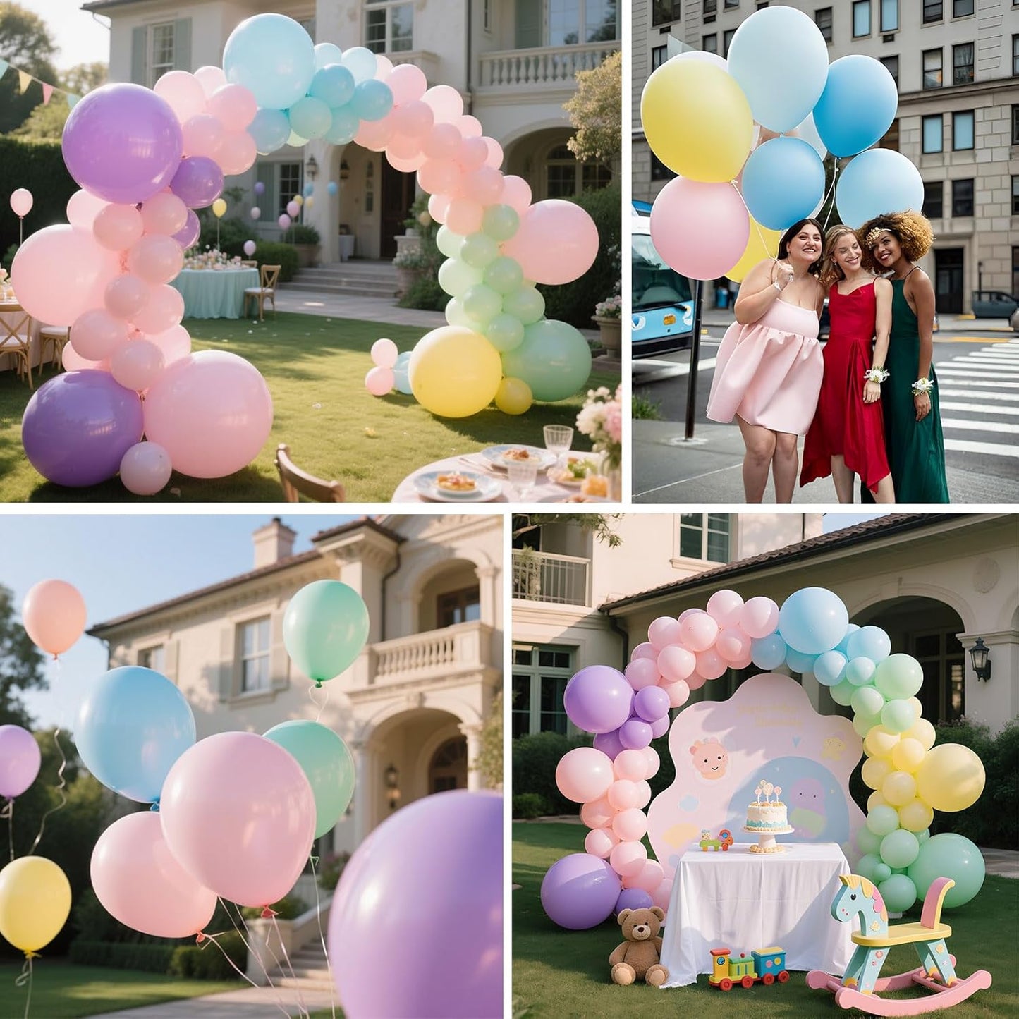 Skiennix 12-Inch Pastel Balloons - 100 Assorted Macaron Latex Party Balloons for Birthday & Baby Shower Decor