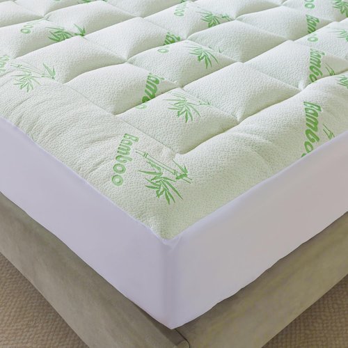 ANALIN® Bamboo Viscose Mattress Topper - Soft, Breathable King Size Pillow Top for Back Pain Relief | Fits 6-18 Inch Mattresses