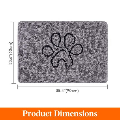 Lifewit Chenille Doormat Traps Mud and Water, Non Slip Entryway Rug for Muddy Shoes and Dog Paws, Machine Washable Indoor Front Door Mat for Pet Entry, Back Door, Mud Room, Gray, 24" × 36"
