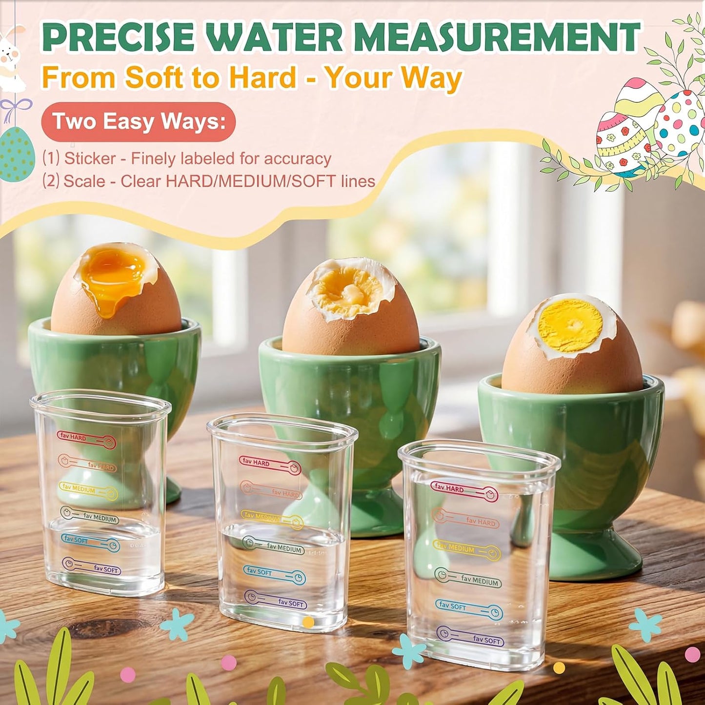 Skiennix Electric Egg Cooker - 7 Egg Capacity with Auto Shut-Off | Spring Green Hard Boiled Egg Maker