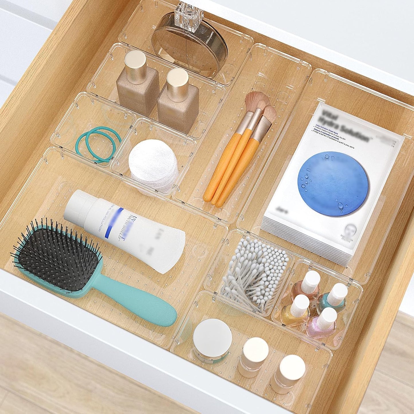 StorMiracle 28 PCS Clear Plastic Drawer Organizers - Versatile Trays for Makeup, Jewelry & Office Supplies