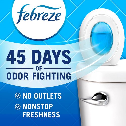 Febreze Bathroom Air Freshener - Odor-Fighting Plug-In Alternative | Ocean Scent, 4 Count for Small Spaces