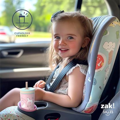 Zak Designs Kelso Toddler Sippy Cup - 12oz Vacuum Insulated, Leak-Proof Design for Kids | Spaceships