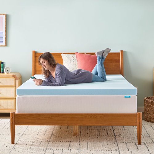 Linenspa Memory Foam Mattress Topper, Queen Size - 3 Inch Gel Infused Memory Foam - Plush Feel - Cooling and Pressure Relieving - CertiPUR Certified