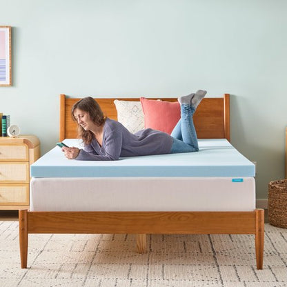 Linenspa Memory Foam Mattress Topper, Twin Size - 3 Inch Gel Infused Memory Foam - Plush Feel - Cooling and Pressure Relieving - CertiPUR Certified