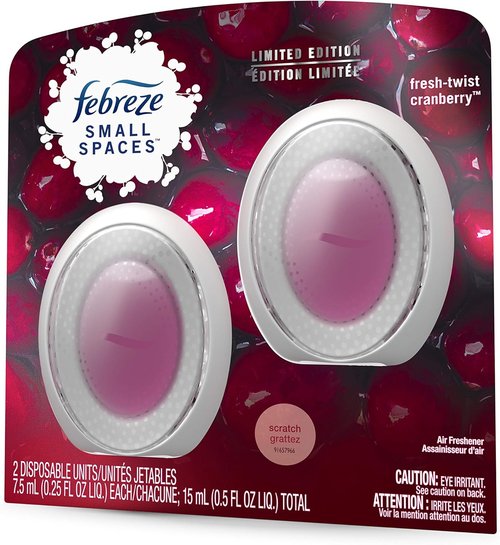 Febreze Small Spaces Air Freshener - Twist Cranberry Scent, 2 Count for Lasting Freshness