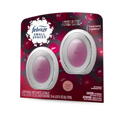 Febreze Small Spaces, Fresh - Twist Cranberry, 2 count